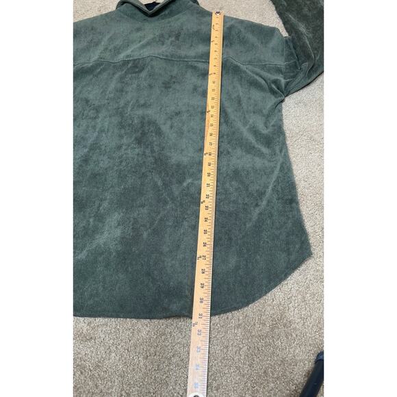 Soft surroundings size one X corduroy button up jacket large pockets dark green - Picture 4 of 6